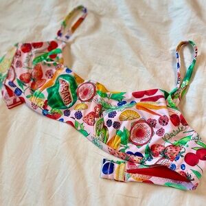 NWT Fruit Print Bikini Top by Parade
